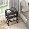 Costway 1/2 PCS Home Nightstand 3-Tier Storage Table with Door Open Shelf Heavy-duty Metal Frame Black